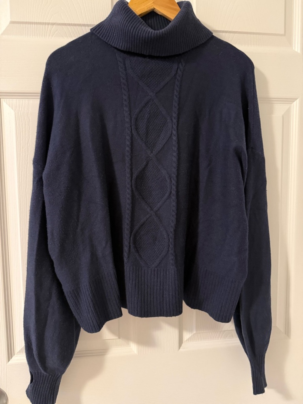 Mexx Navy Cable Turtleneck Sweater - Women